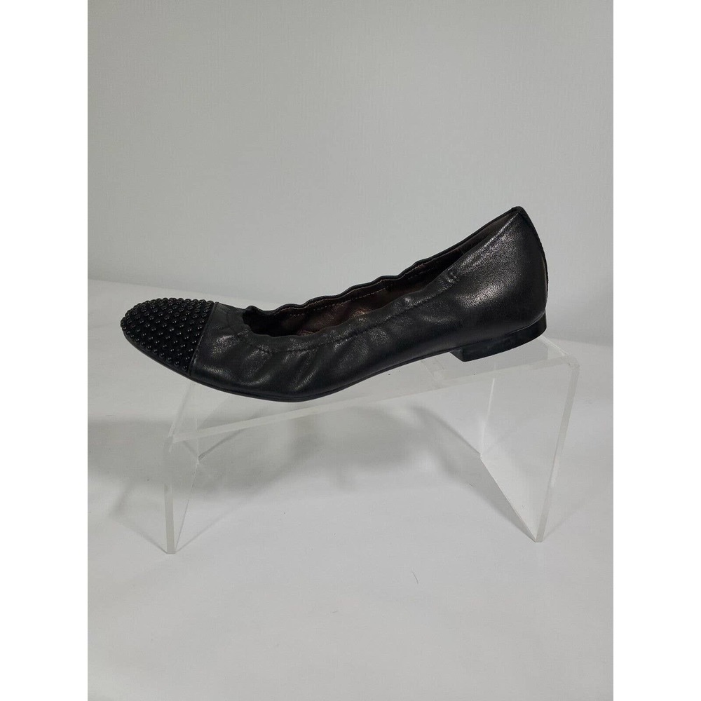 AGL Attilio Giusti Leombruni Black Beaded Round Toe Slip On Flats Shoes Size 7